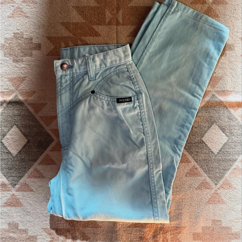 Vintage Rockies Baby Blue Bareback Western Jeans